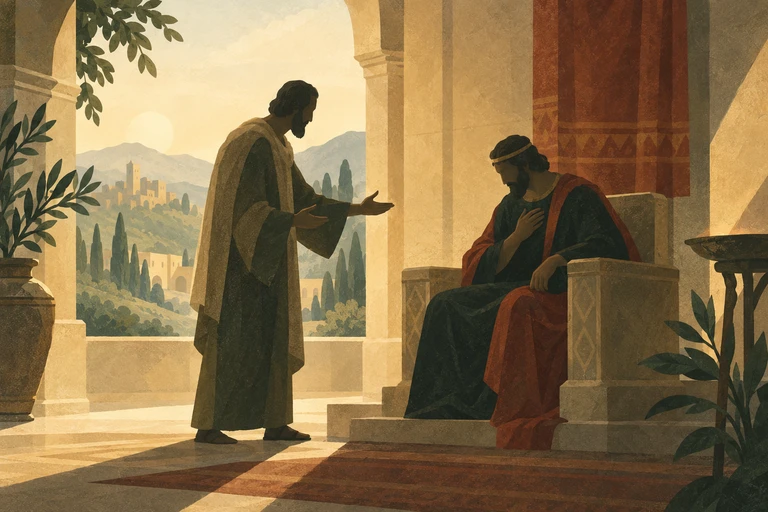 Nathan speaks truth to King David