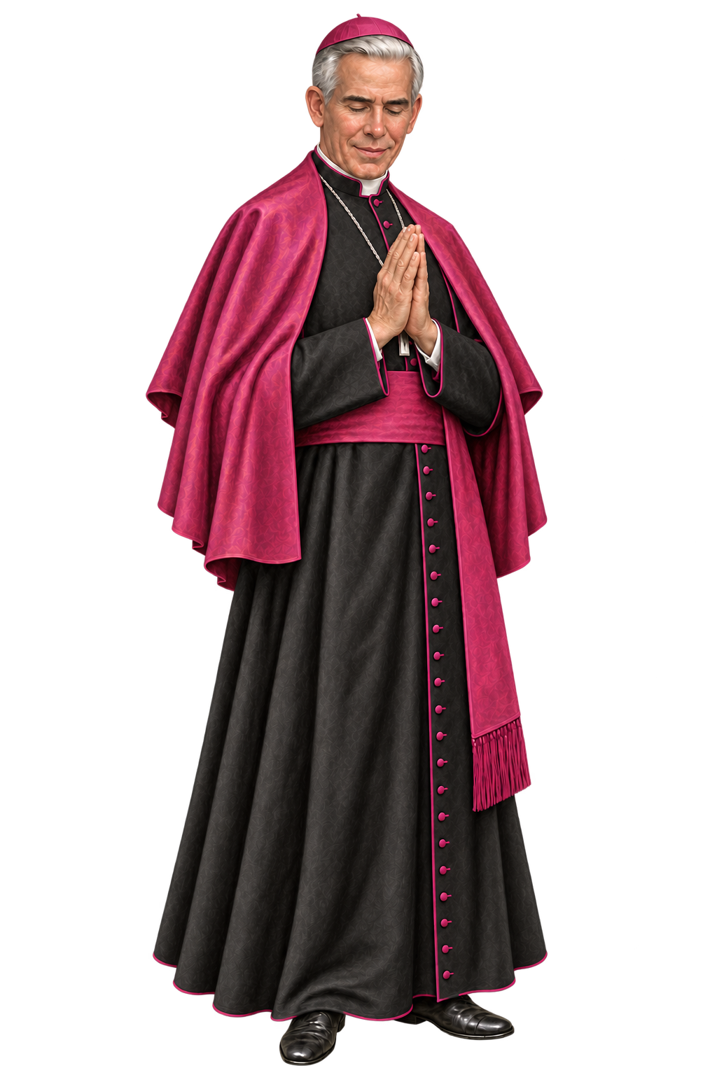 Blessed Fulton Sheen in prayer.