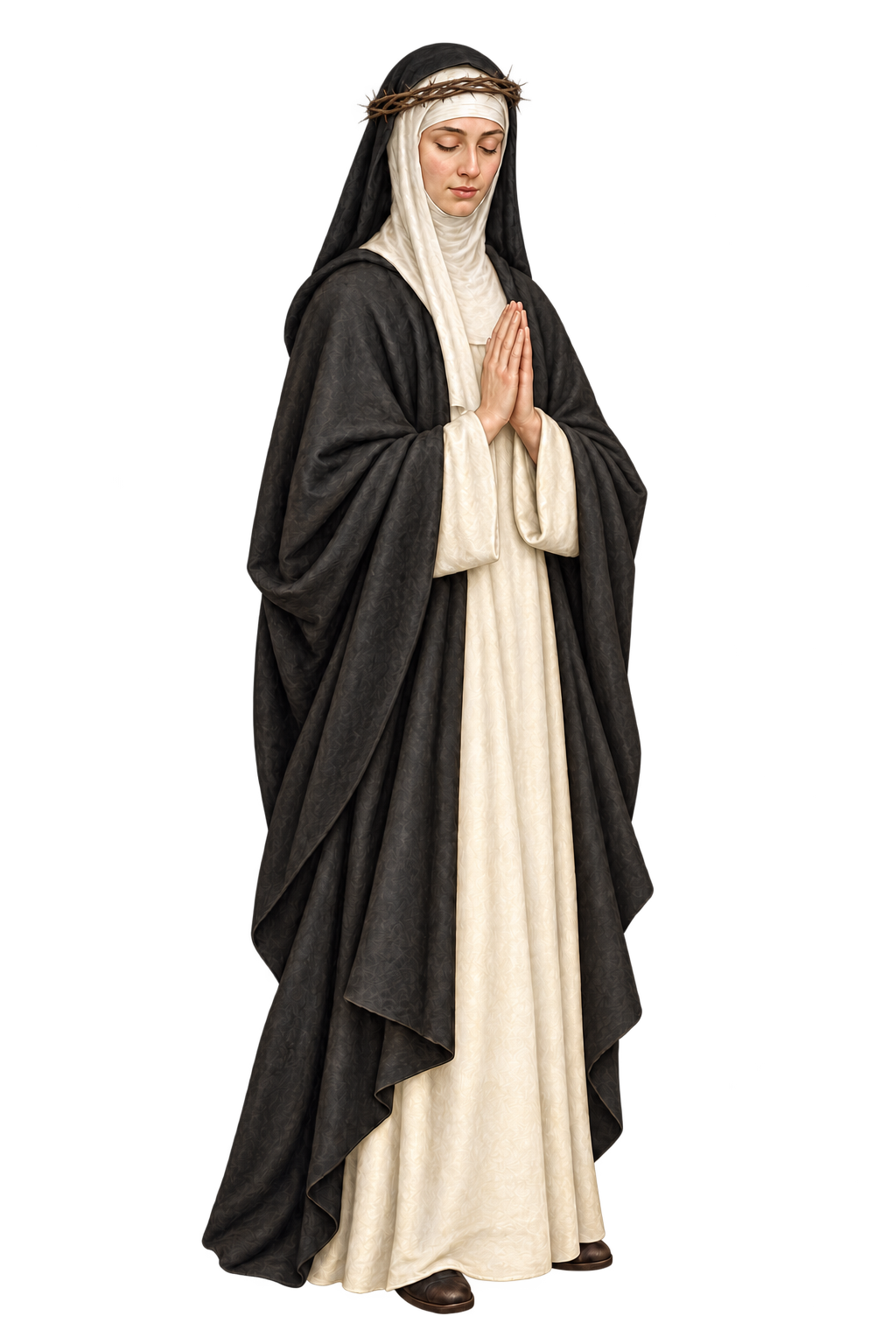 Saint Catherine of Siena in prayer.
