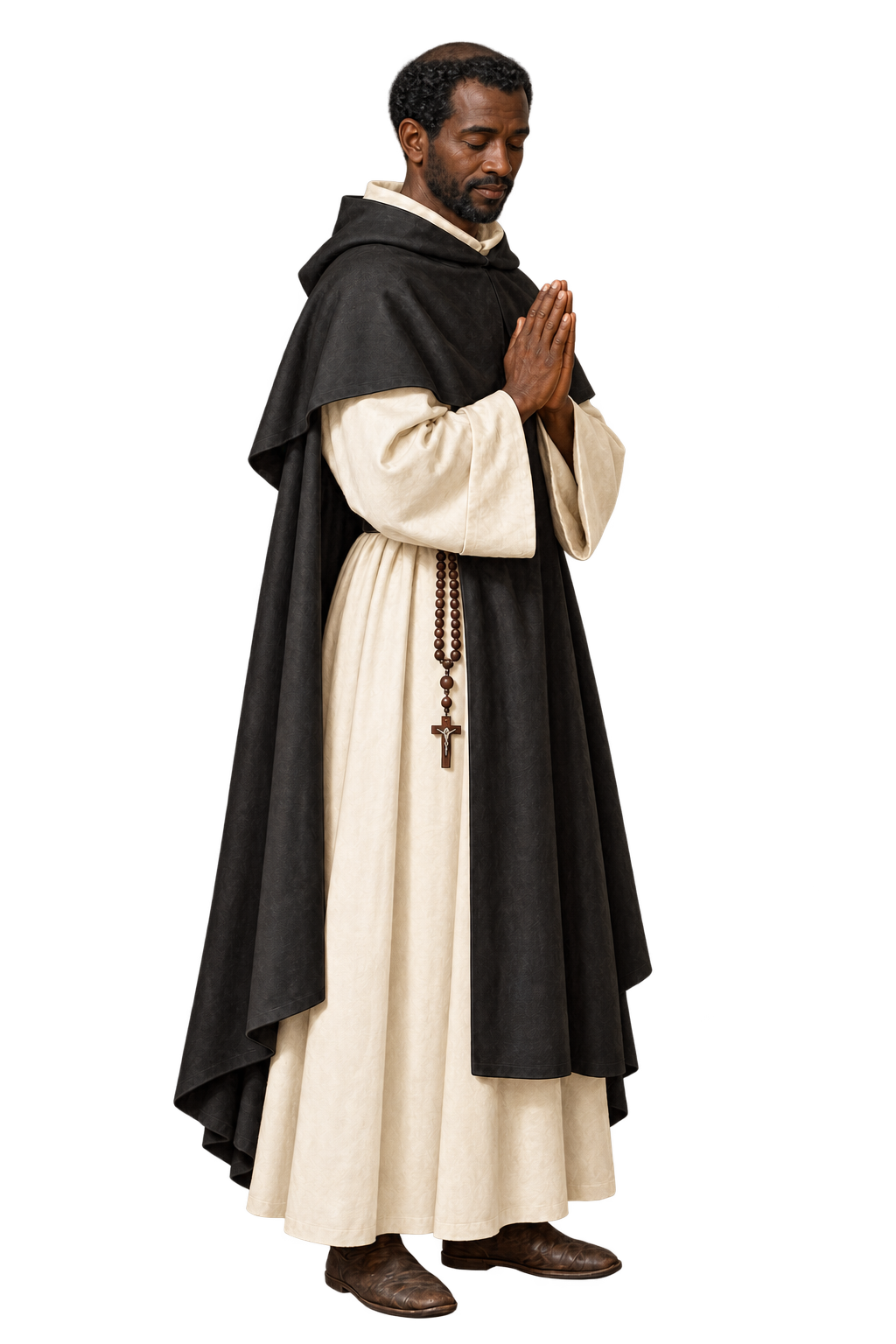 Saint Martin de Porres in prayer.
